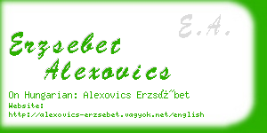 erzsebet alexovics business card